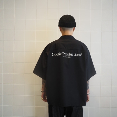 COOTIE绸面印花宽松工装短袖衬衫