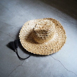 THE H.W.DOG&CO. PIRATES HAT 26SS 狗牌复古千鸟格编织海盗草帽
