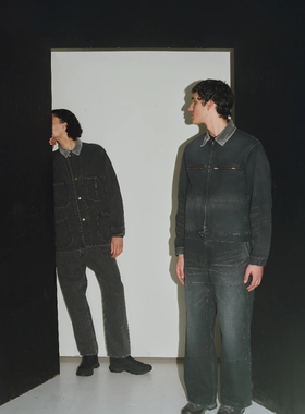 marka Duck Mechanic Jacket25AW有机棉猎鸭帆布灯芯绒领工装夹克