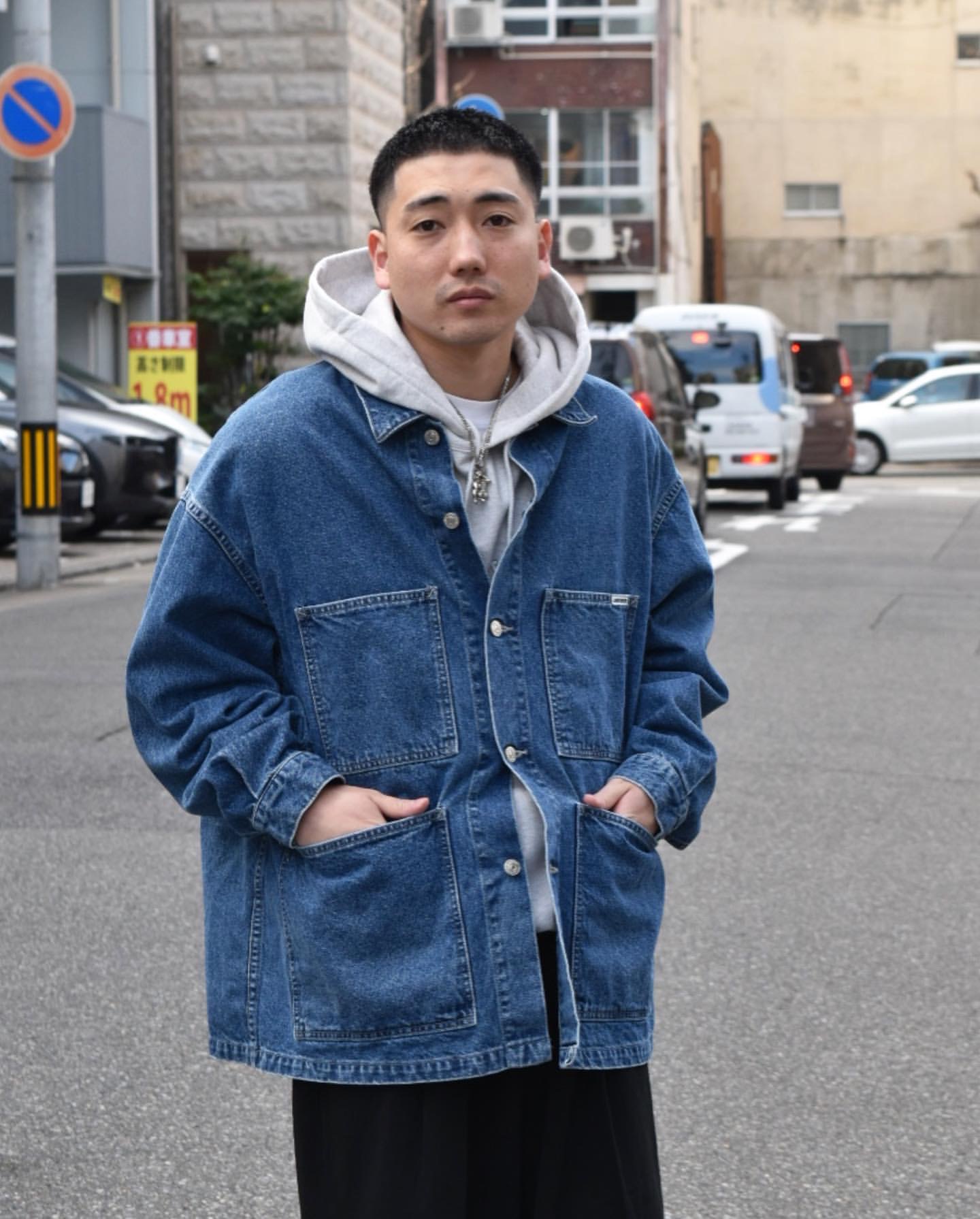 COOTIE水洗四袋宽松牛仔夹克