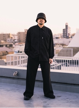 COOTIE T/W Square Leg Easy Pants25SS羊毛混纺格纹抽绳直筒西裤