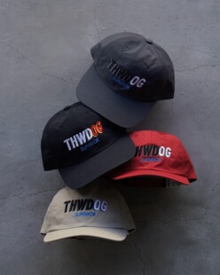 THE H.W. DOG&CO. SHALLOW CAP 24SS 日产狗牌尼龙刺绣鸭舌棒球帽