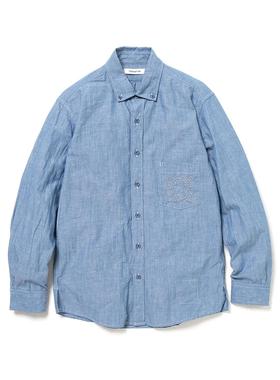 nonnative DWELLER B.D. L/S SHIRT 25SS 亚麻混纺牛津长袖衬衫