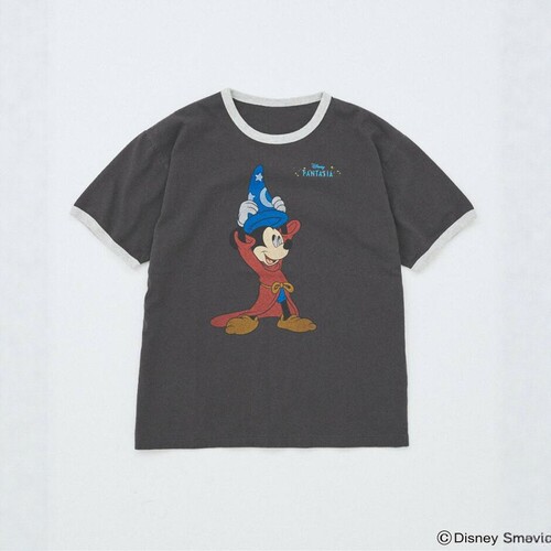 MICKEYMOUSEJS印花夜光短袖T恤