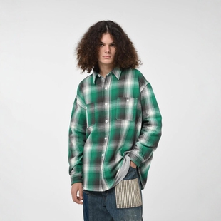 BOWWOW HEAVY WEIGHT FLANNEL SHIRTS 24AW 法兰绒格纹口袋衬衫