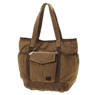 PORTER CRAG TOTE BAG 25SS 冈山二浴染色尼龙混纺斜挎手提托特包