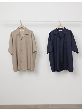 marka Wool Melange Open Collar Shirt 25SS 羊毛短袖开领衬衫