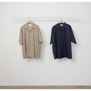 marka Wool Melange Open Collar Shirt 25SS 羊毛短袖开领衬衫