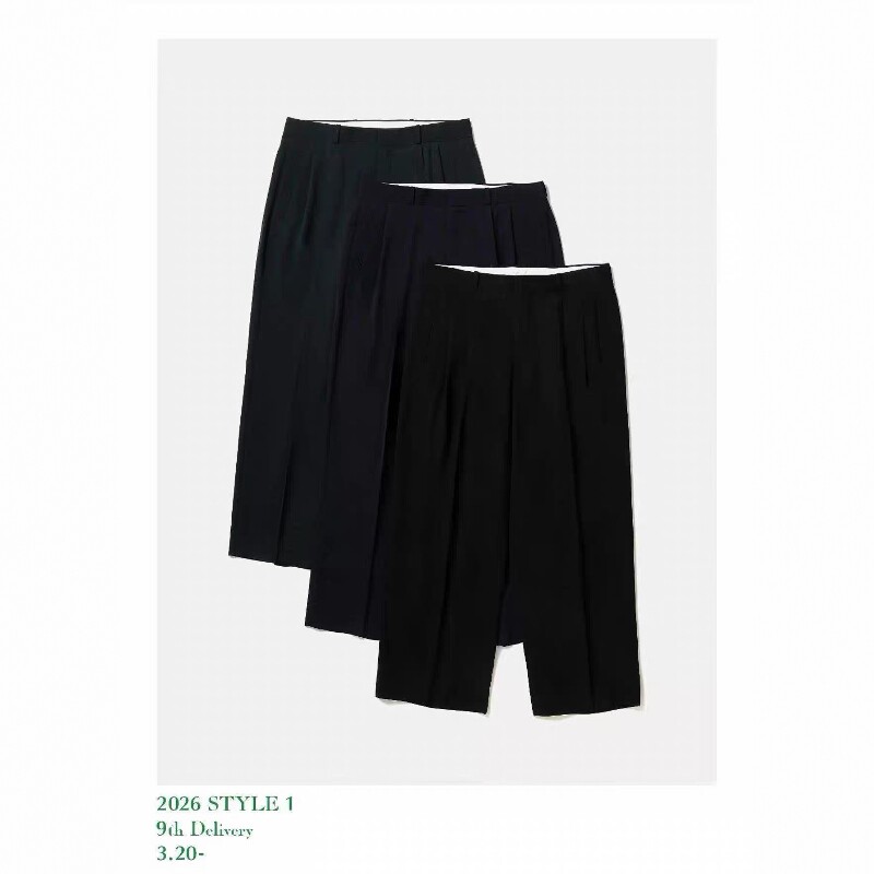 APRESSE Wool rayon trousers 26SS 人造丝羊毛宽松休闲西裤
