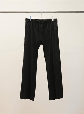 ANCELLM L/R SHOE CUT SLACKS 26SS亚麻人造丝混纺微喇叭垂感西裤