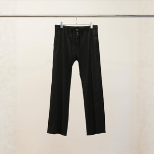 SHOE CUT SLACKS ANCELLM 26SS亚麻人造丝混纺微喇叭垂感西裤