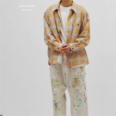 ANACHRONORMJS格纹法兰绒衬衫