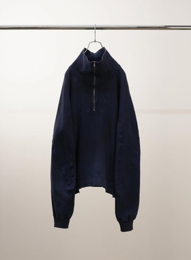 ANCELLM SMOOTH KNIT PULLOVER SHIRT25AW做旧染色半拉链套头卫衣