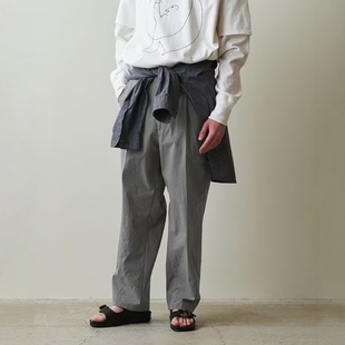 Steven 尼龙牛津布轻量宽松西裤 OUT 25SS Alan SLACKS