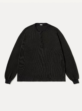 A.PRESSE Cashmere Blend Waffle 26AW 羊绒混纺亨利领长袖T恤