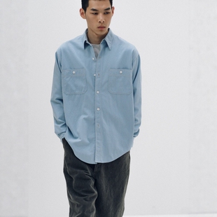 KAPTAIN SUNSHINE Work Shirt 25AW 长绒苏文棉两袋工装长袖衬衫