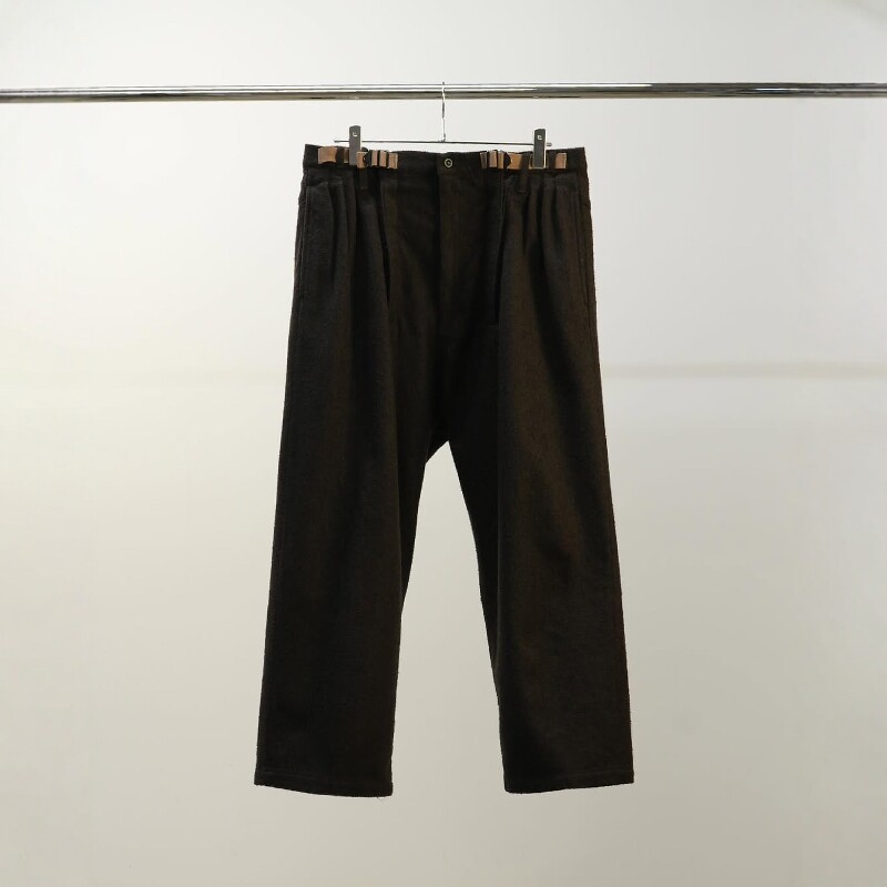 ANCELLM羊毛混纺宽松腰带西装裤