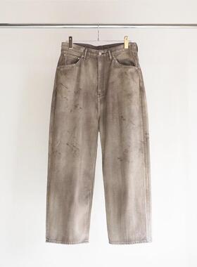 ANCELLM AGING WIDE DENIM 5P PANTS 24AW做旧污渍五袋水洗牛仔裤