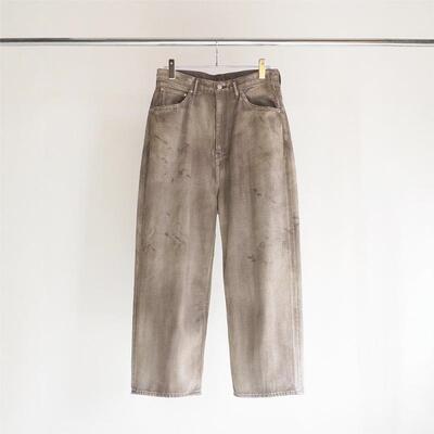ANCELLM做旧污渍五袋水洗牛仔裤