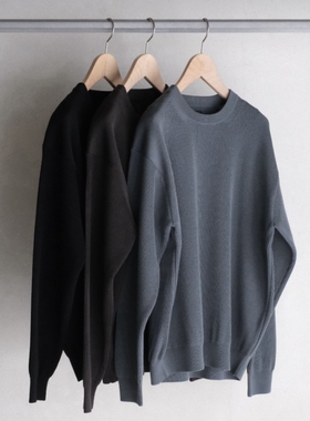 BATONER TWIST WOOL CREW NECK 25AW 强捻羊毛宽松套头圆领针织衫
