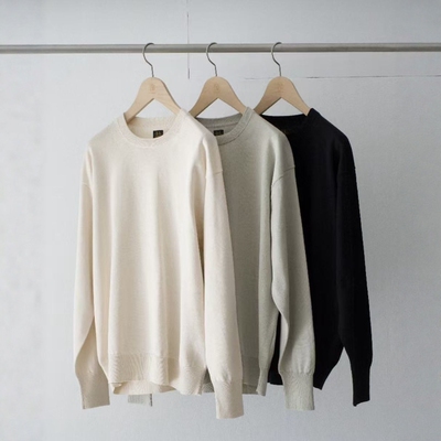 BATONER海岛棉透气圆领针织衫