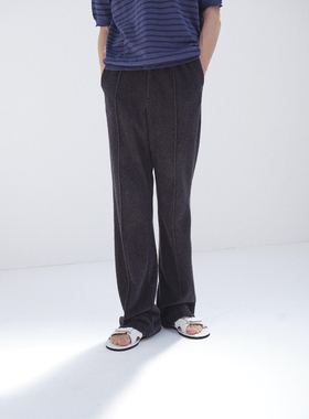 AURALEE COTTON NYLON PILE PANTS 26SS棉尼龙混纺毛巾料休闲西裤