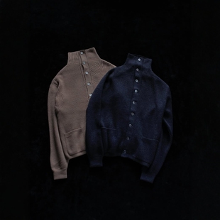 Taigatakahashi 羊毛高领针织开衫 Turtleneck 25AW Cardigan T.T
