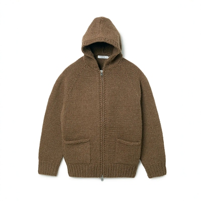nonnative羊毛针织拉链插兜帽衫