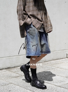 ANCELLM × ARKnets AGING DENIM SHORTS 26SS 联名做旧牛仔短裤