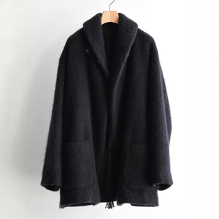 Cashmere 25AW shawl coat 羊绒披肩领大衣 collar COMOLI