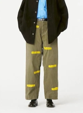 HERILL USMC HBT Pants 25AW复古做旧军事风防滑涂料宽松工装长裤