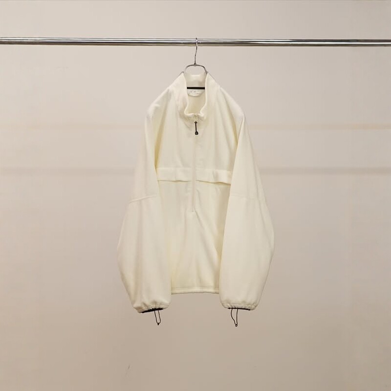 ANCELLM KIMONO ZIP FLEECE 26SS复古轻量抓绒半拉链套头卫衣夹克