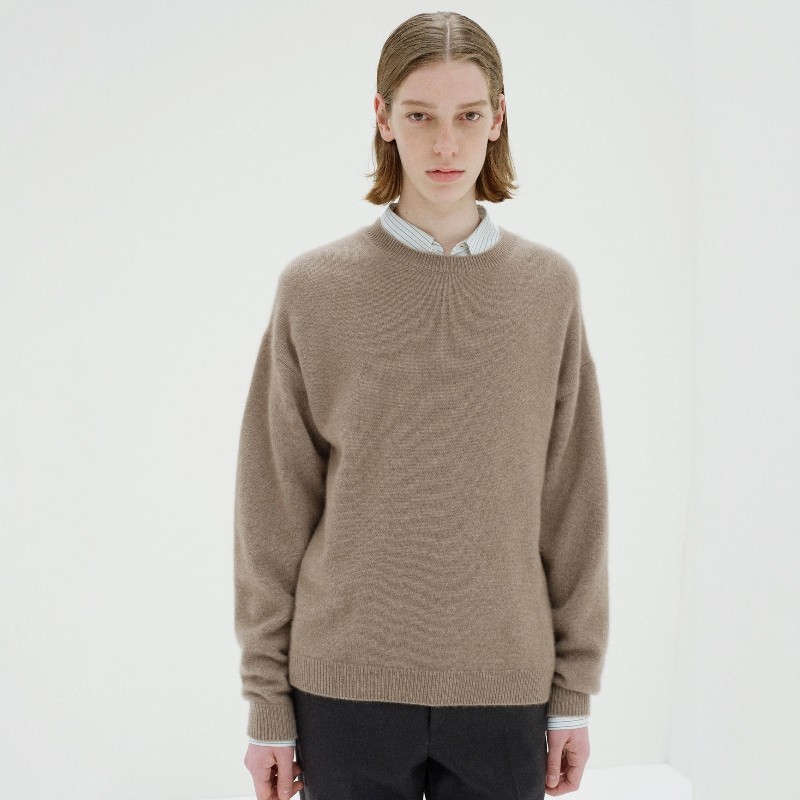 AURALEE BABY CASHMERE KNIT P/O 25AW 蒙古纯仔羊绒圆领针织衫