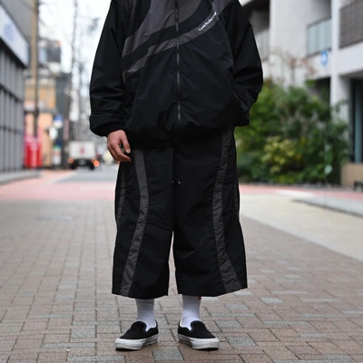 COOTIE尼龙网眼宽松八分运动裤