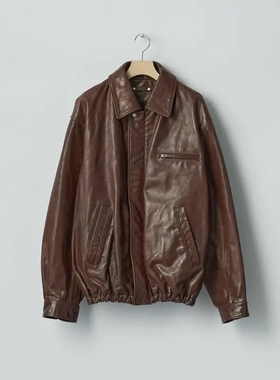 ssstein Leather Vintage Zip Jacket 26SS 复古做旧牛皮拉链夹克