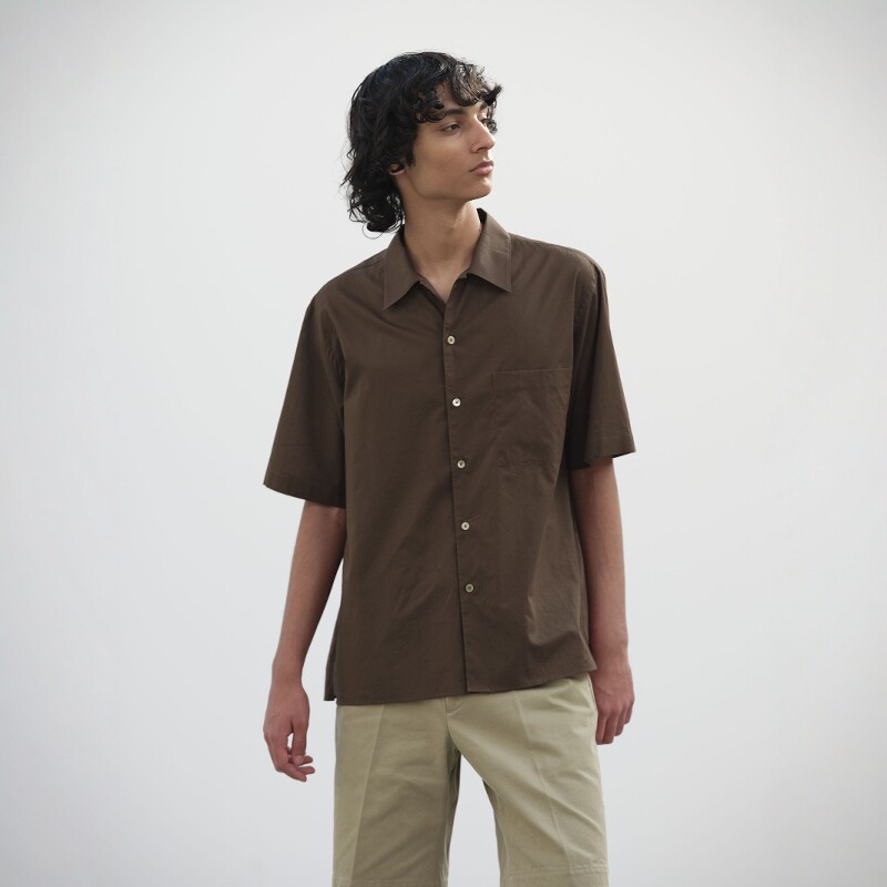 AURALEE WASHED OPEN COLLAR SHIRT 25SS 埃及长绒棉水洗短袖衬衫