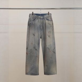 ANCELLM #05 AGING type-C 26SS 做旧水洗染色油漆宽松直筒牛仔裤