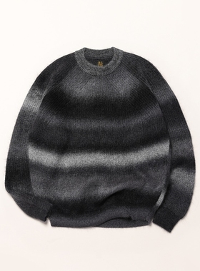 BATONER Mohair Kasuri Dye Crew Neck 25AW马海毛染色圆领针织衫