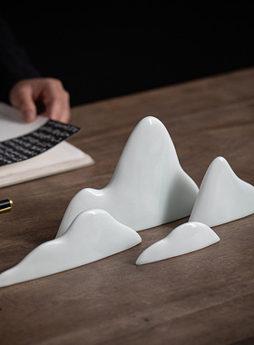 创意假山造景禅意陶瓷远山摆件玄关茶室桌面沙盘枯山水鱼缸装饰品