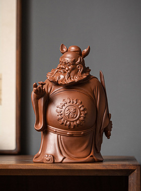 钟馗天师摆件大号家用客厅玄关办公室桌面装饰禅意陶瓷人物工艺品