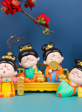 西安文创纪念品唐仕女四大财女小夜灯摆件古风女孩装饰品桌面礼物