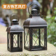 黑色风灯民宿摆件点蜡烛 灯笼落地烛台户外防风蜡烛台座复古马灯