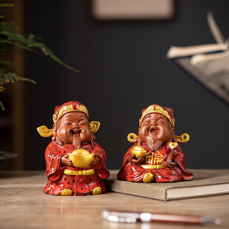 财神爷桌面小摆件办公室工位解压装饰品情绪稳定神器发财生日礼物