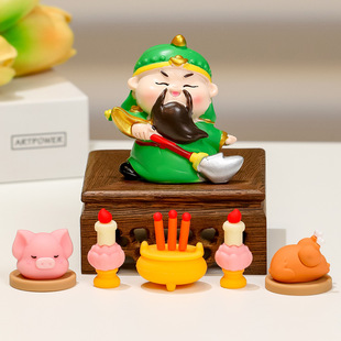 情绪稳定贡品小摆件神仙财神爷置物架办公室好物工位桌面装饰礼物