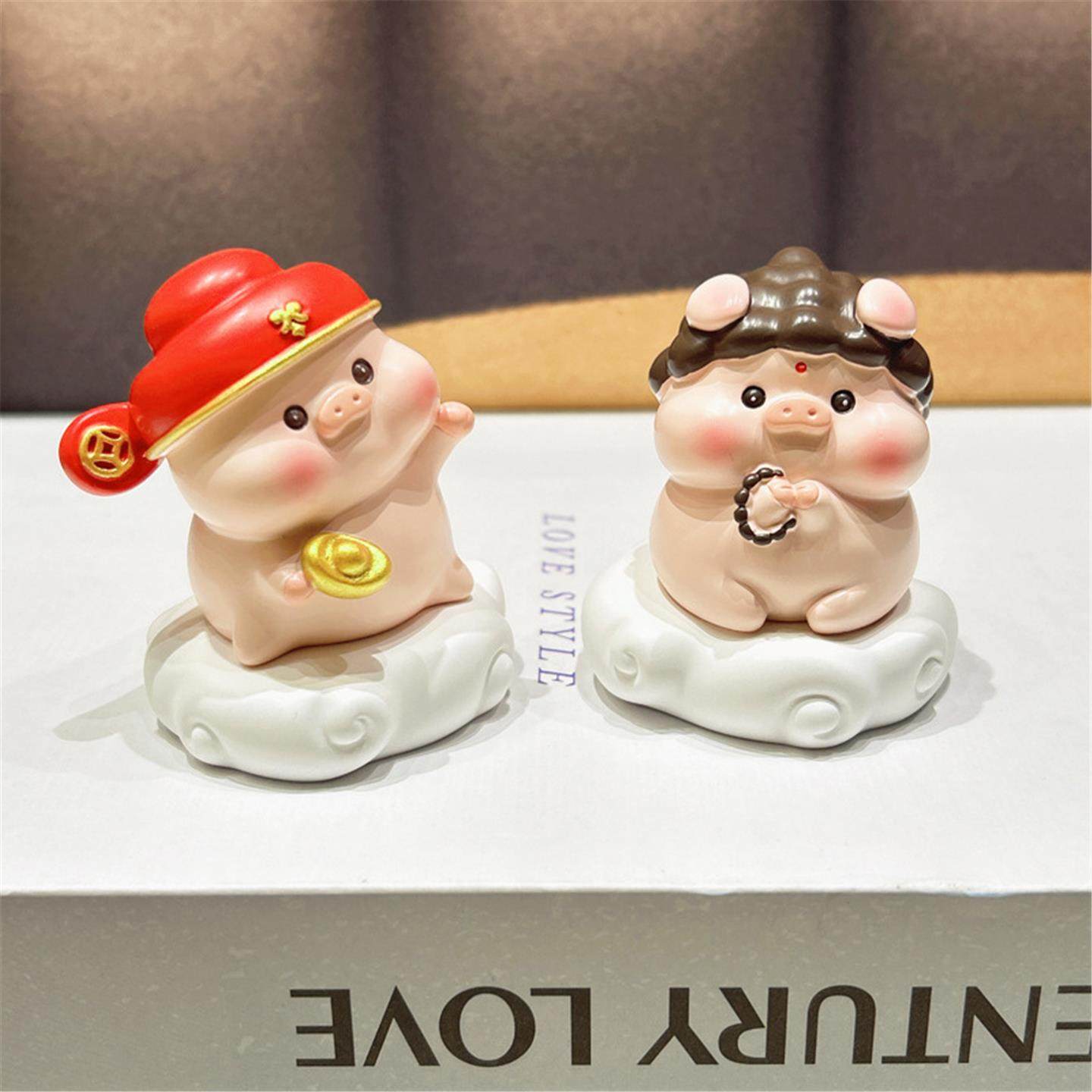 财神爷摆件家用办公室桌面招财解压情绪稳定小猪猪生日礼物男女生