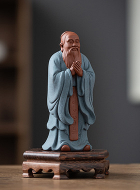 中式陶瓷孔夫子国学圣人历史人物雕像客厅书房禅意工艺品孔子摆件