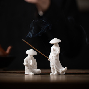 古风禅意陶瓷江湖故人侠客钓鱼人物小摆件鱼缸假山微景观造景装饰