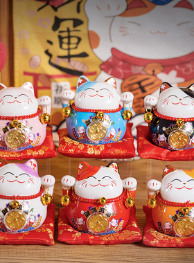 招财猫摆件店铺前台开业创意客厅存钱罐家居客厅装饰乔迁新居礼品