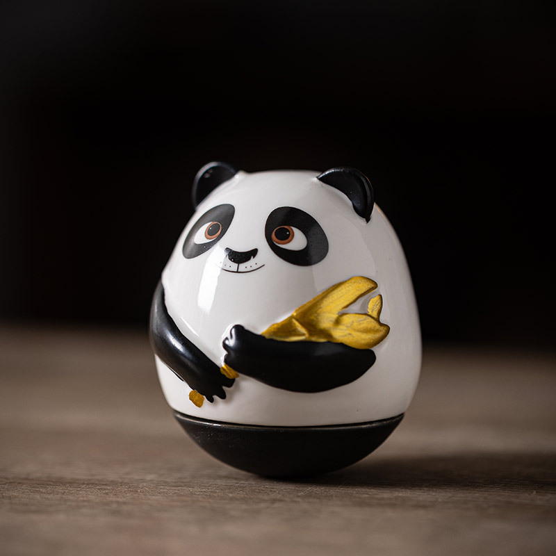 可爱熊猫不倒翁玩具宝宝摆件娃娃婴儿复古怀旧儿童礼物成都纪念品