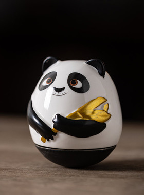 可爱熊猫不倒翁玩具宝宝摆件娃娃婴儿复古怀旧儿童礼物成都纪念品